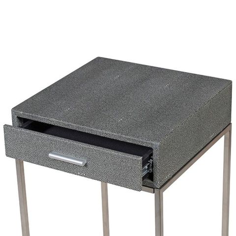 Shagreen Side Table With Drawer | Sweetpea & Willow intended for Choosing the Perfect Black Faux Shagreen End Table for Your Home